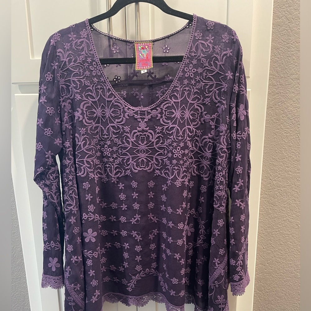 Johnny Was Purple Floral Tunic